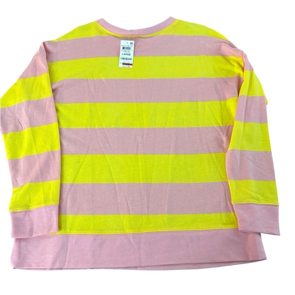 Pink and Yellow Striped Women’s Tshirt L NWT - Picture 2 of 4